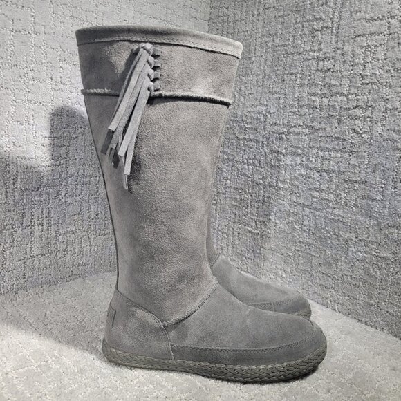 UGG Emerie Women’s Size 6 US Gray Suede Knee High Winter Dress Boots 1106754 - Picture 1 of 10